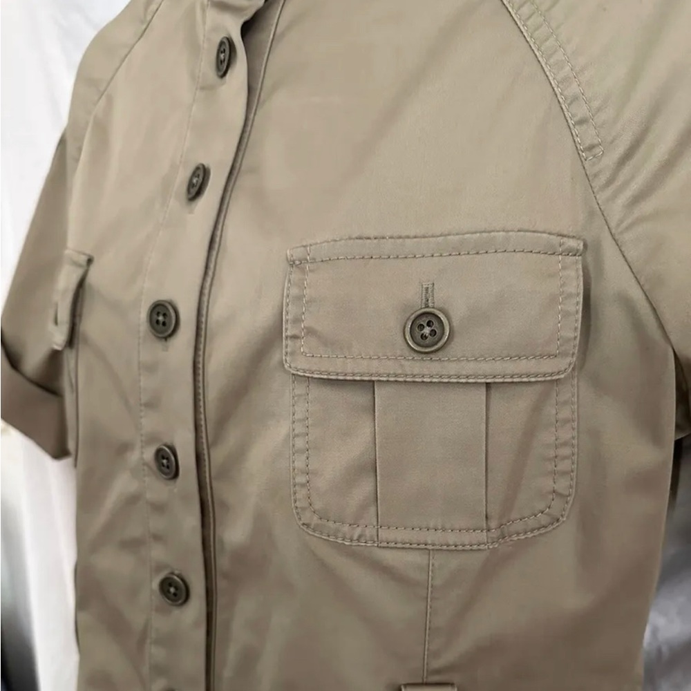 Brooks Brothers Shirtdress Shirt Dress Size 10P Khaki Button Front